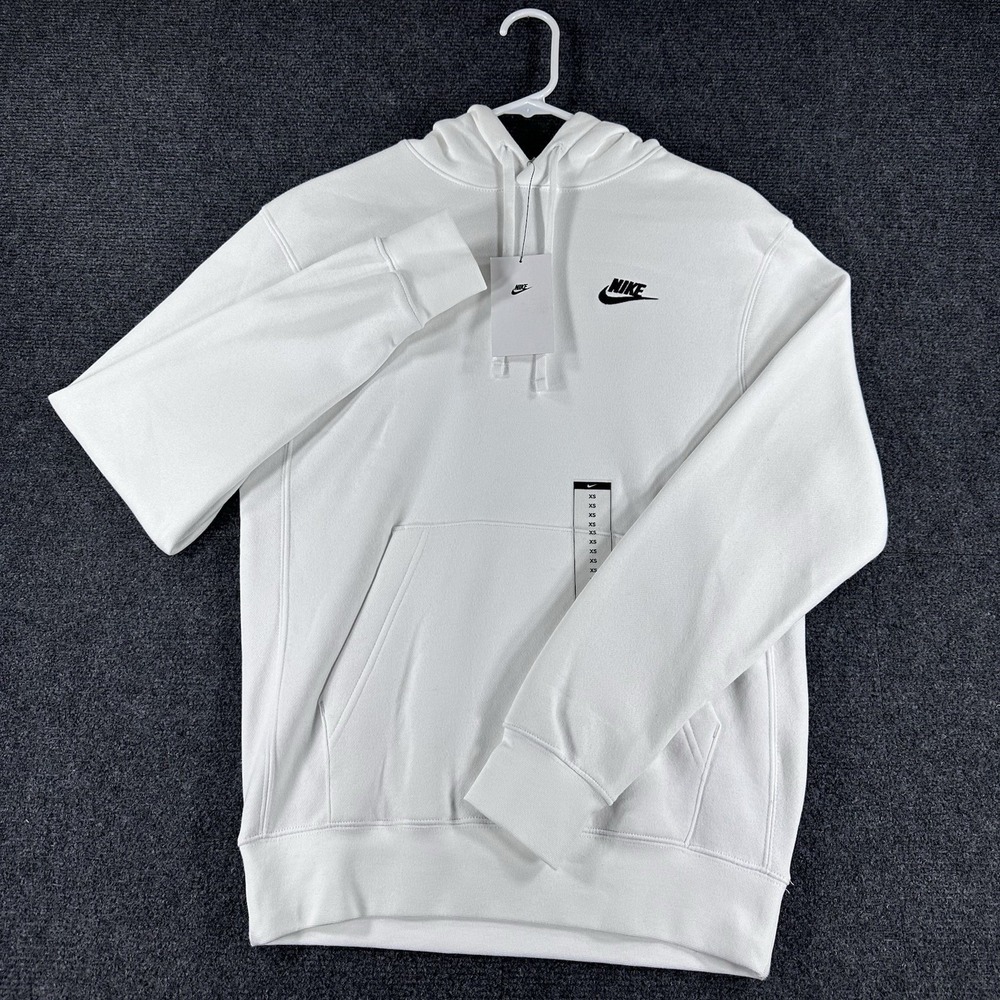 Nike Sportswear Club Fleece Pullover White Hoodie Men's Sz XS (BV2654 100) - Picture 3 of 16
